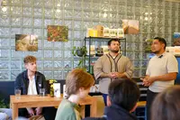 Hidardo Hernández, a coffee farmer from Honduras, gives a talk at Warawul Coffee